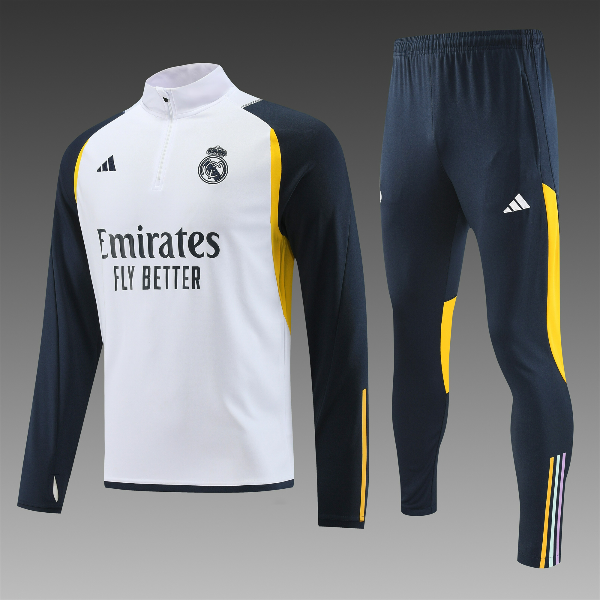 Real Madrid 23-24 Long Sleeve Training Set White